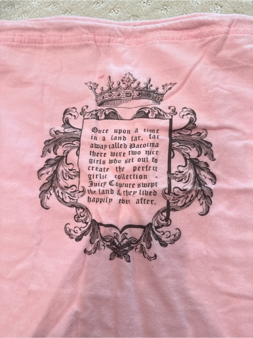 Vintage Juicy Couture Pink Velour Dust Bag Fairy Tale Graphic Heart Drawstring - Picture 2 of 4